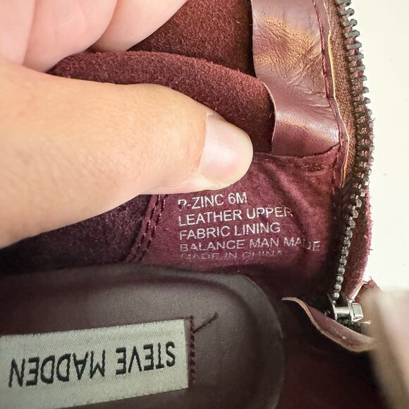 Steve Madden P-Zinc Ankle Booties 6 Womens Casual Suede Leather Cut Out Zip Red - Picture 10 of 11